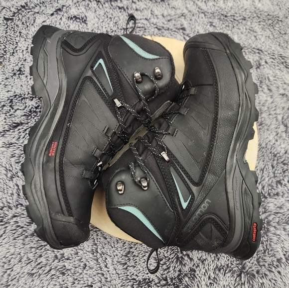 Salomon X Ultra Mid Winter CS WP Boots Women's Size 7.5 Black Waterproof Hiking - Picture 6 of 9